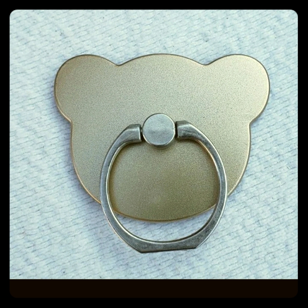 Gold Bear Phone Ring Stand